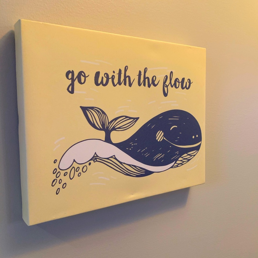 Yellow Go With the Flow canvas 14”x11”